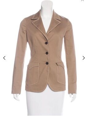 Prada Tailored Tan Women's Blazer Jacket